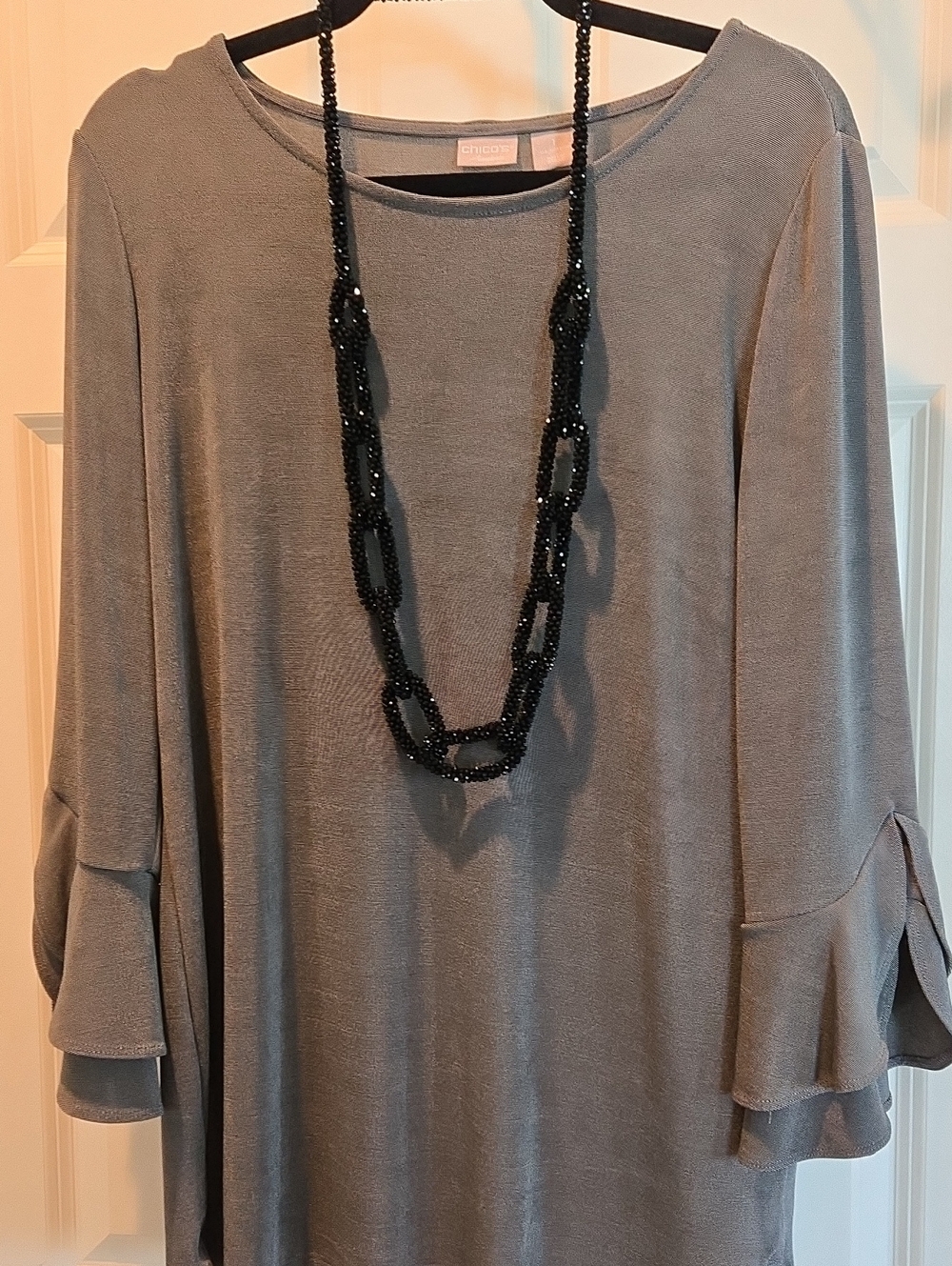 Chico's Black Beaded Link Necklace